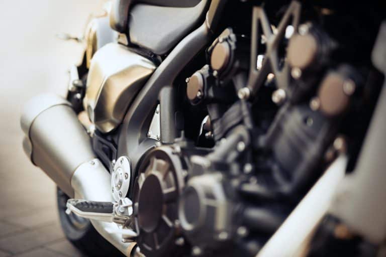 Closeup of motorcycle parts