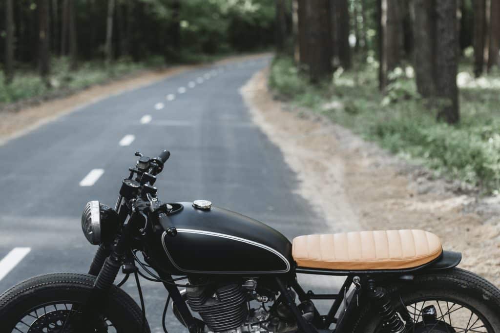 vintage caferacer in forest