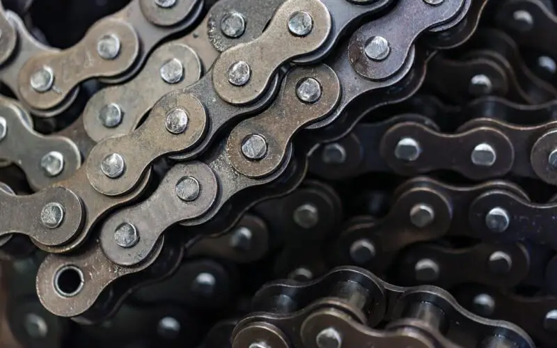 Texture of roller chains use for background